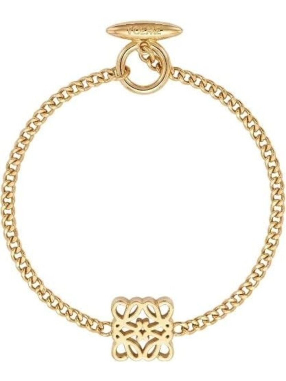 Elegant 18k Gold Women’s Bracelet - Square Openwork Pendant Chain Jewelry